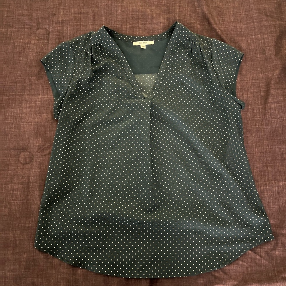 Polka Dot V-neck